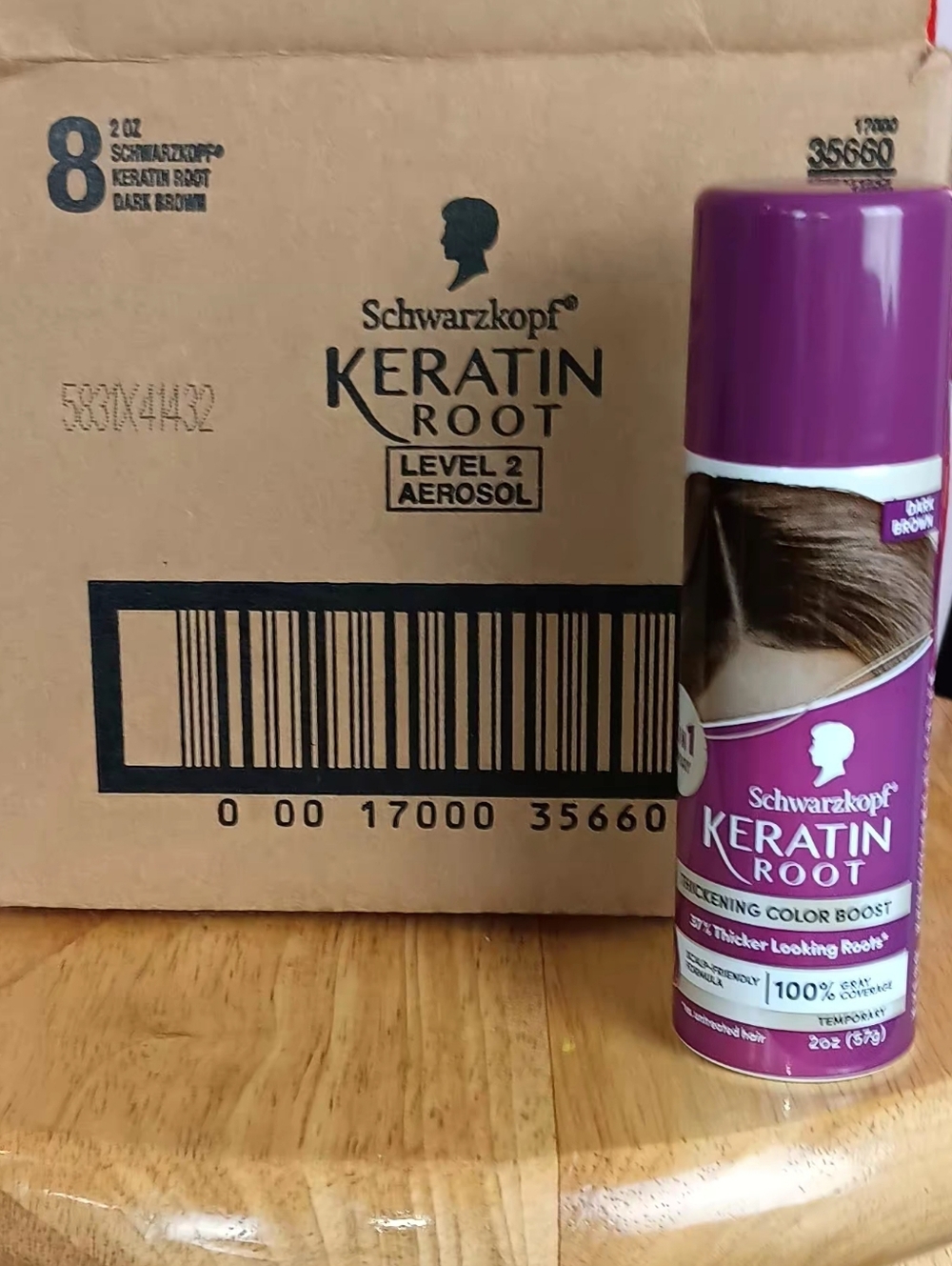 8 For $18 Schwarzkopf Keratin Root Aerosol Spray - Deep Purple Cap.